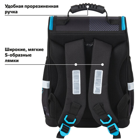 Ранец ЮНЛАНДИЯ WISE, 1 отделение, 3 кармана, устойчивое дно, "Sport game", 37x29х15 см, 272072 - фото 15