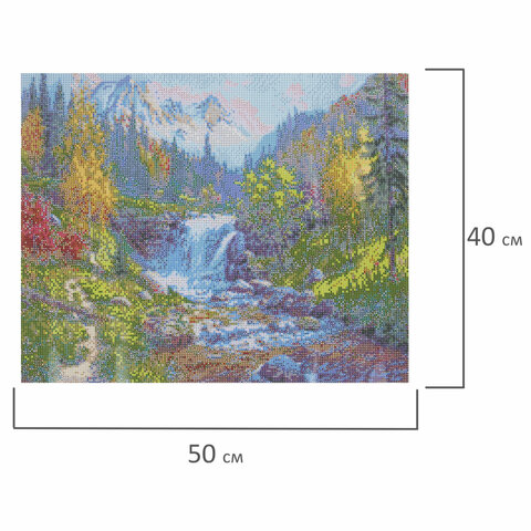 Картина стразами (алмазная мозаика), 40х50 см, ОСТРОВ СОКРОВИЩ "Горный ручей", без подрамника, 663864 - фото 7