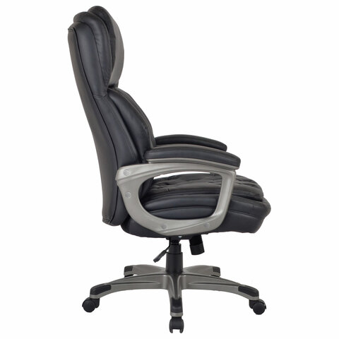Кресло BRABIX PREMIUM "Regal EX-557", НАГРУЗКА до 150 кг, пружинный блок, экокожа, черный, 532945 - фото 2