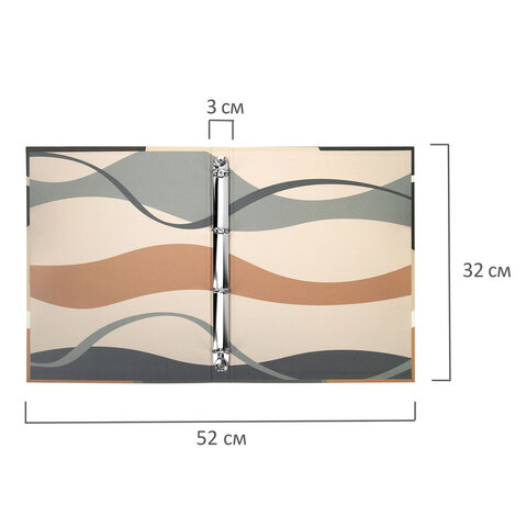 Папка-портфолио универсальная, 4 кольца, 20 файлов, 7БЦ матовая, BRAUBERG "Abstraction", 117555 - фото 2