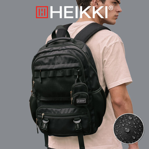 Рюкзак HEIKKI FUSION (ХЕЙКИ) универсальный, отделение для ноутбука, с КОШЕЛЬКОМ, черный, 44х31х14 см, 273864 - фото 25