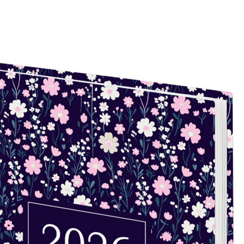 Ежедневник датированный 2026 145х215 мм, А5, STAFF, ламинированная обложка, "Flowers", 117318 - фото 4