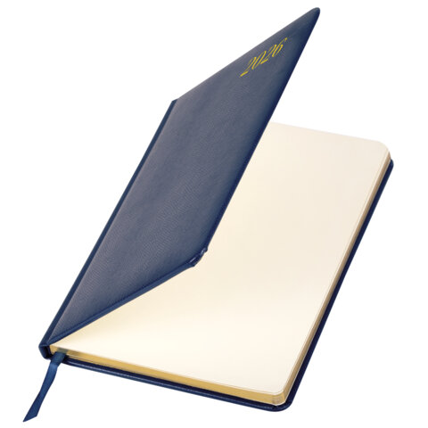 Еженедельник датированный 2026, А5, 145х215 мм, BRAUBERG "Iguana", под кожу, синий, 117170 - фото 3