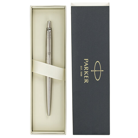 Ручка шариковая PARKER "Jotter Core Stainless Steel CT", ежедневник А5 черный, пакет, 880891 - фото 3