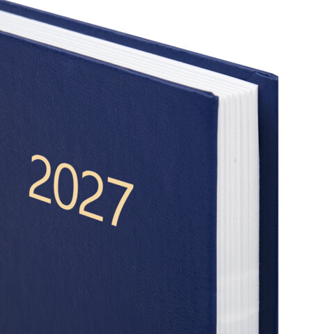 Ежедневник датированный 2027 145х215 мм, А5, STAFF, обложка бумвинил, синий, 117816 - фото 3