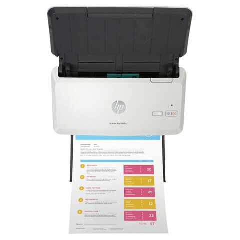 Сканер потоковый HP ScanJet Pro 2000 s2 А4, 35 стр./мин, 600x600, ДАПД, 6FW06A - фото 3