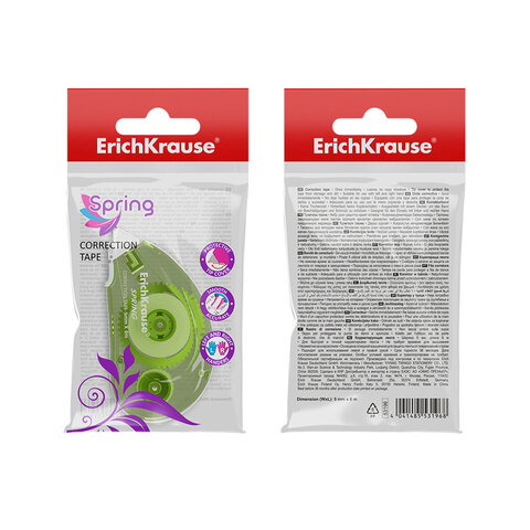 Корректирующая лента ERICH KRAUSE "Spring", 5 мм x 6 м, ассорти, 53196 - фото 3