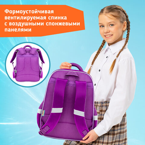 Рюкзак SNOOBAG (СНУБЭГ) FLOSSY, 2 отделения, 3 кармана, "Мечтатель", объемный дизайн, 40х28х18 см, 274441 - фото 10