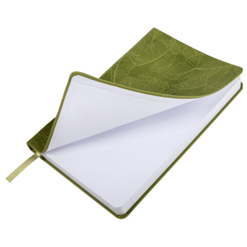 Ежедневник датированный 2026 А5 138x213 мм, BRAUBERG "Foliage", под кожу, гибкий, зеленый, 117128 - фото 3