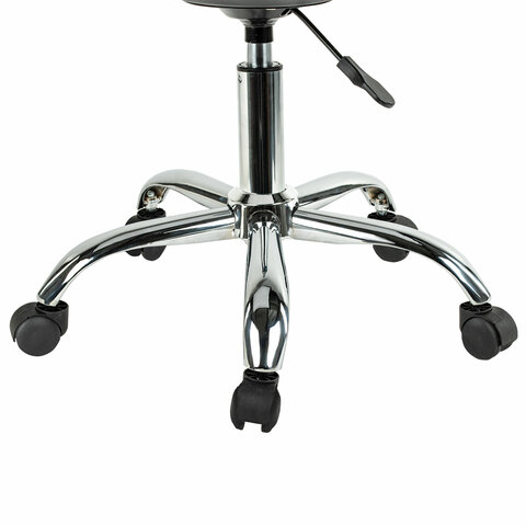 Кресло стул BRABIX "Eames MG-310 CH", хром, пластик черный, экокожа черная, 532925 - фото 5