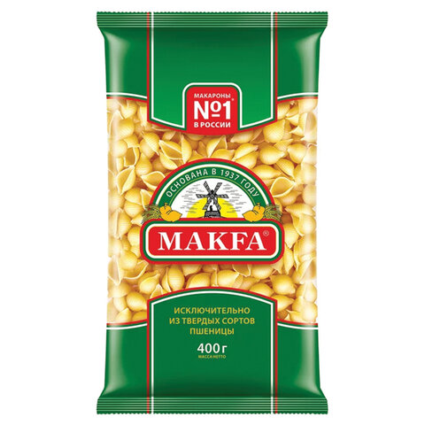 Макароны МАКФА "Ракушки", 400 г, 15657 - фото 1
