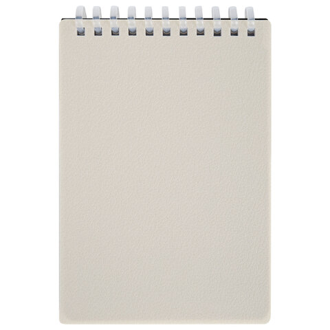 Блокнот МАЛЫЙ ФОРМАТ А6, 60 л., силиконовый гребень, обложка пластик, клетка, BRAUBERG, бежевый, 117563 - фото 2