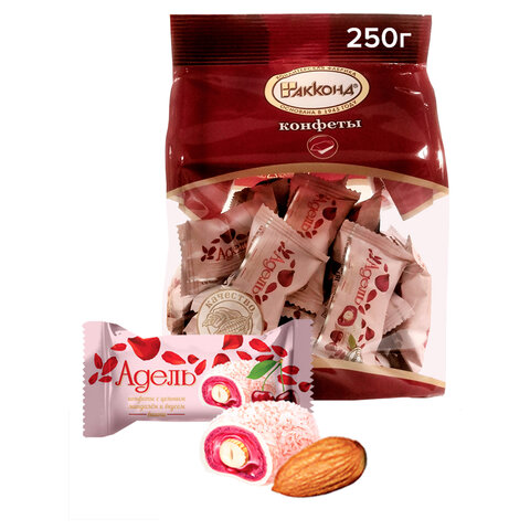 Конфеты АККОНД "Адель" с цельным миндалём со вкусом вишни, 250 г - фото 2