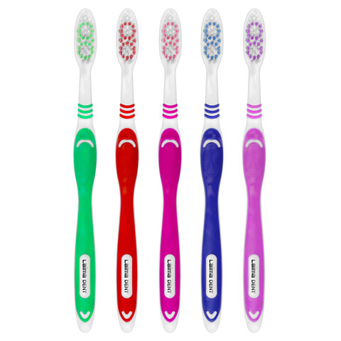 Зубная щетка жесткая WHITENING, КОМПЛЕКТ 50 шт. (ассорти 4 цвета), LAIMA DENT, 609692 - фото 2