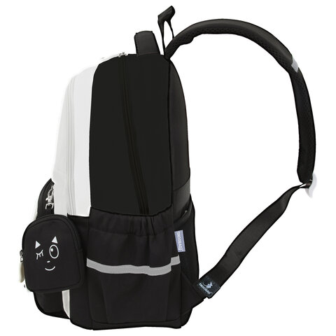 Рюкзак SNOOBAG (СНУБЭГ) PROACTIVE с кошельком, 2 отделения, "Позитив", черно-белый, 40х29х17 см, 274447 - фото 3
