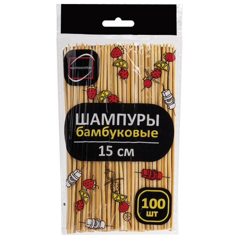 Шпажки-шампуры для шашлыка бамбуковые 15 см, 100 штук, КП, 137599 - фото 1