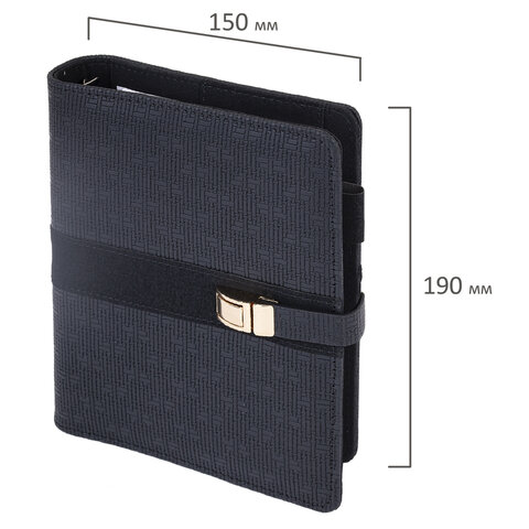 Ежедневник-органайзер недатированный В6 150х190 мм BRAUBERG "Orion", под кожу, 160 л., черный, 116209 - фото 3