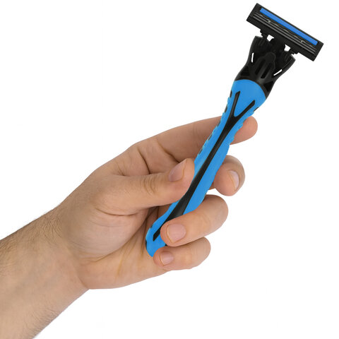 Бритвенный станок многоразовый мужской, 3 лезвия, 31 кассета, синий, X-ONE (ИКС-УАН), 700024 - фото 5