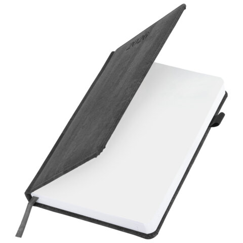 Ежедневник датированный 2026 А5 138x213 мм, BRAUBERG "Wood", под кожу, держатель для ручки, серый, 117108 - фото 3