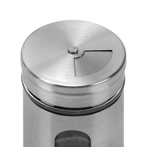 Набор для специй 2х100 мл, ULTRA, подставка + солонка + перечница, 3 типа отверстий, WEGLA (ВЕГЛА), 700235 - фото 5