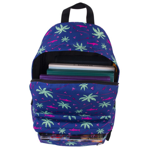 Рюкзак BRAUBERG СИТИ-ФОРМАТ универсальный, "Palm trees", разноцветный, 41х32х14 см, 228864 - фото 8