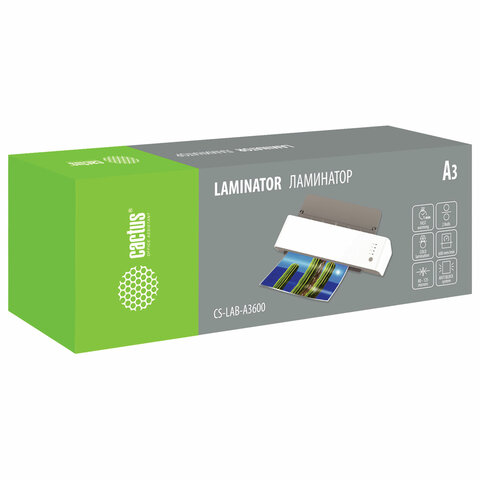 Ламинатор CACTUS CS-LAB-A3600, формат A3, толщина пленки 80-125 мкм, скорость 60 см/мин, белый, 1368020 - фото 2