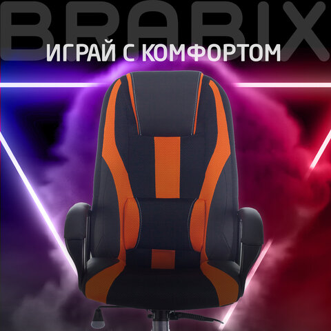 Кресло компьютерное BRABIX PREMIUM "Rapid GM-102", экокожа/ткань, черно/оранжевое, 532420, GM-102_532420 - фото 14