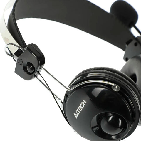 Наушники с микрофоном (гарнитура) A4TECH HU-7P, проводные, 2 м, USB, черные, 1379906 - фото 4