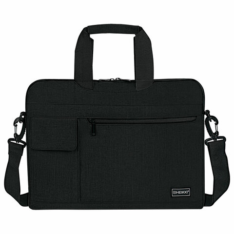 Сумка портфель HEIKKI NOVATION (ХЕЙКИ) с отделением для ноутбука 13-14", багажная лента, черная, 28х38х3 см, 272594 - фото 2