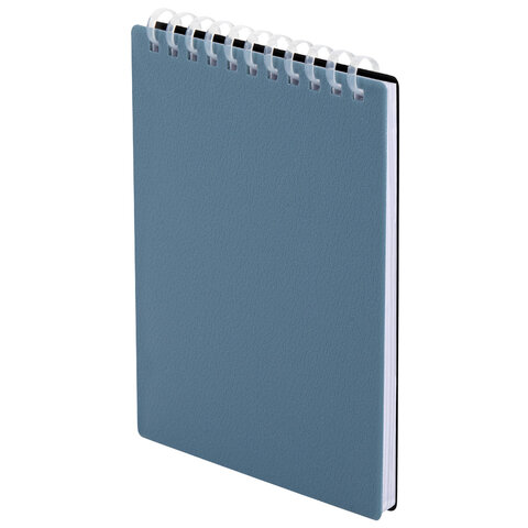 Блокнот МАЛЫЙ ФОРМАТ А6, 60 л., силиконовый гребень, обложка пластик, клетка, BRAUBERG, синий, 117565 - фото 5