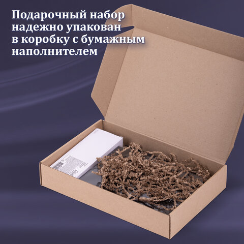 Ручка шариковая GALANT "Marburg", корпус серебристый, ежедневник недатированный А5 черный, пакет, 880905 - фото 7