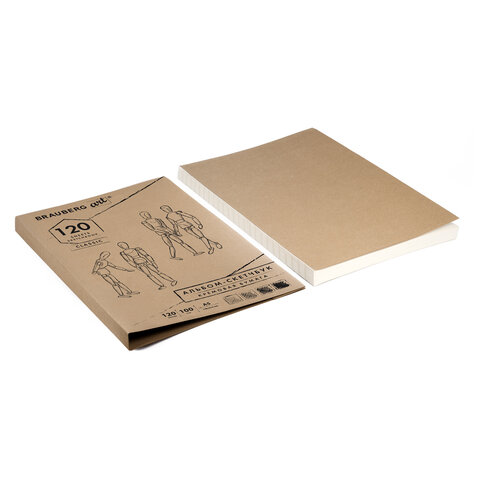 Скетчбук, слоновая кость 100 г/м2, 148х210 мм, 120 л., прошивка, BRAUBERG ART CLASSIC, 128961 - фото 8