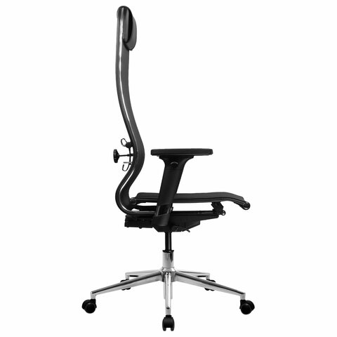 Кресло МЕТТА "ErgoLife" 10 B1-104D, хром, синхромеханизм, 2D-подлокотники, прочная сетка, черное - фото 5