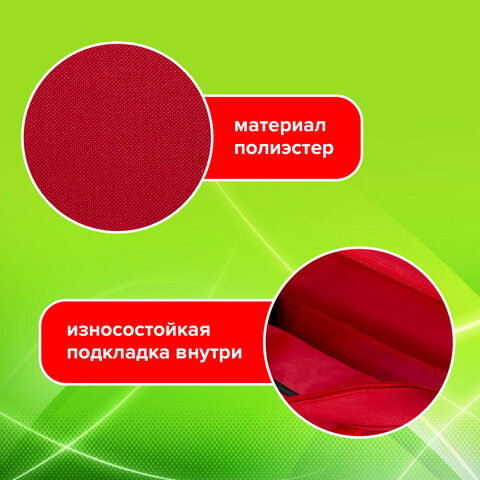 Папка на молнии с ручками STAFF EVERYDAY, А4, ширина 80 мм, полиэстер, красная, 270739 - фото 10