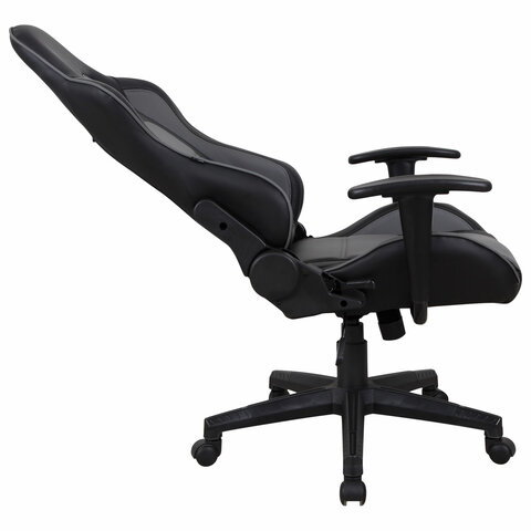 Кресло компьютерное BRABIX "GT Racer GM-100", две подушки, экокожа, черное/серое, 531926 - фото 7