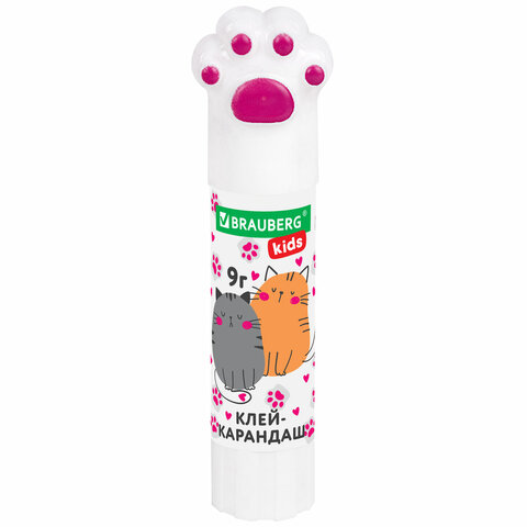 Клей-карандаш "Лапки" Cat Paw, 9 г, фигурный колпачок, 3 шт. на блистере, BRAUBERG KIDS, 271982 - фото 11