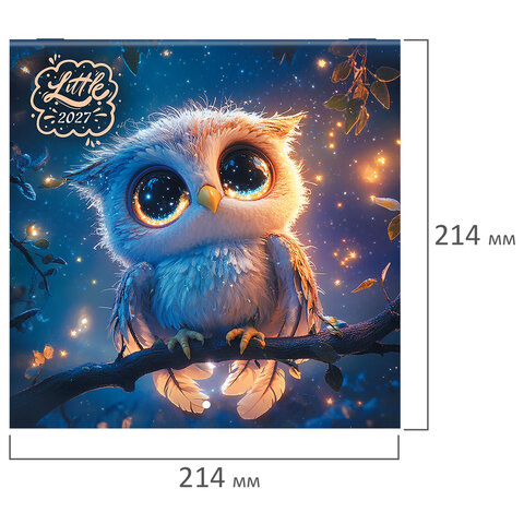Календарь настенный перекидной 2027 г., BRAUBERG, 12 листов, 21,4х42,8 см, МИНИ, "Magic animals", 118431 - фото 3