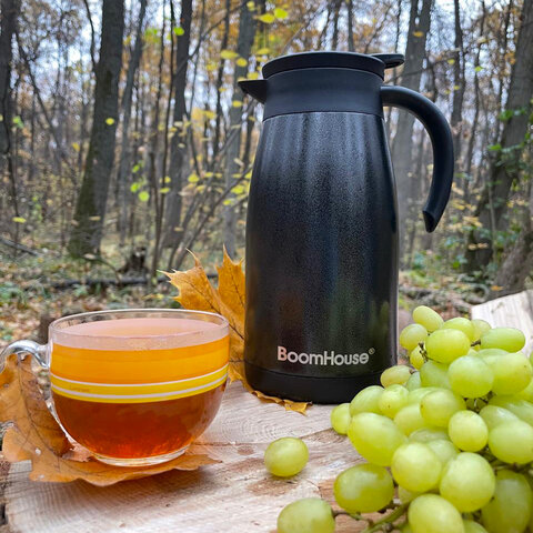 Чайник-термос 1 л, BOOMHOUSE (БУМХАУС) COFFEE BREAK, нержавеющая сталь SUS304, черный, ТЕРМОЧАЙНИК, 700328 - фото 9