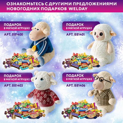 Подарок новогодний "КОВБОЙ", "Мягкая игрушка-символ 2027 года", НАБОР конфет 800 г, WELDAY (ВЭЛДЭЙ), 881405 - фото 10