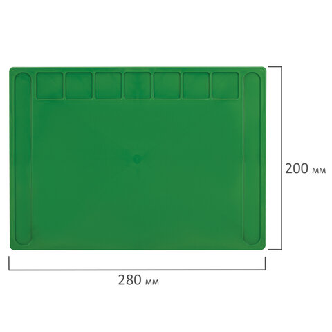 Доска для лепки А4, 280х200 мм, BRAUBERG KIDS, зеленая, 7 отделений для пластилина, 2 стека, 274258 - фото 6