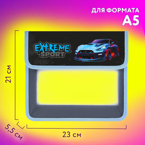 Папка для тетрадей ЮНЛАНДИЯ А5, пластик, 2 отделения, клапан на липучке, Extreme, 272190 - фото 9
