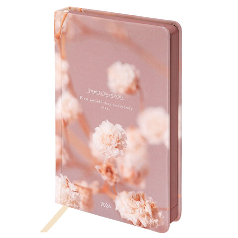 Ежедневник датированный 2026 А5 138x213 мм, BRAUBERG "Vista", под кожу твердый, "Tenderness", 117455 - фото 2