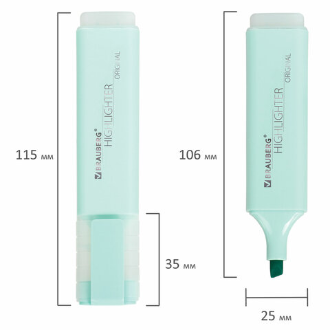 Текстовыделитель BRAUBERG "ORIGINAL PASTEL", БИРЮЗОВЫЙ, линия 1-5 мм, 151694 - фото 7