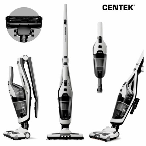 Пылесос вертикальный беспроводной CENTEK CT-2567, 2 в 1, мощность 350 Вт, контейнер 0,6 л, белый - фото 4