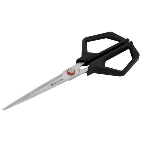 Ножницы BRAUBERG "Super black" 170 мм, черные, 3-сторонняя заточка, ручки из ABS-пластика, 238854 - фото 3
