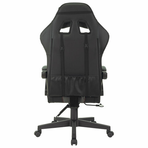 Кресло компьютерное BRABIX "Striker GM-121", синхромеханизм, 2 подушки, экокожа/велюр, черное/серое, 532961 - фото 5