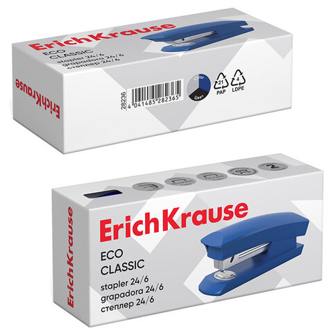 Степлер №24/6 ERICH KRAUSE "Eco", до 30 листов, ассорти, 28236 - фото 3
