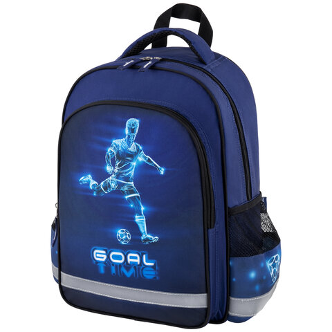 Рюкзак ПИФАГОР SCHOOL, 1 отделение, 3 кармана, "Goal", 38x28х14 см, 271411 - фото 1