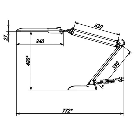 Светильник Трансвит Дельта+ с АПП на подставке 2G7 11W белый - фото 6
