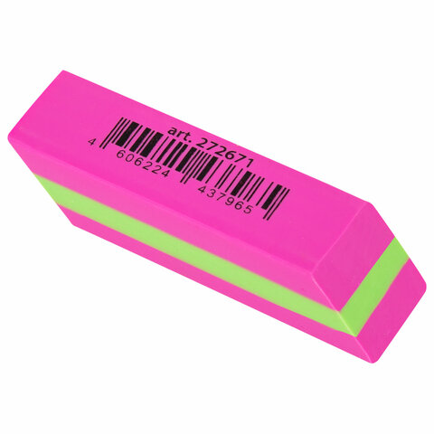 Ластики BRAUBERG "Color", НАБОР 3 штуки, 55х15х13 мм, прямоугольные, скошенные, блистер, 272672 - фото 6